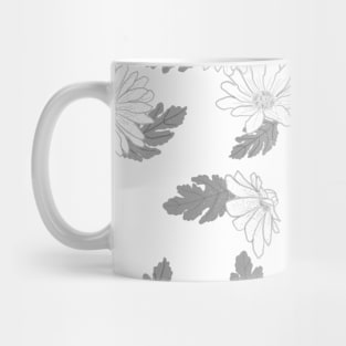 Daisies pattern, black and white Mug